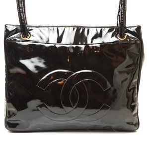 Auth Chanel Coco Tote Bag Pu Leather #6957C24